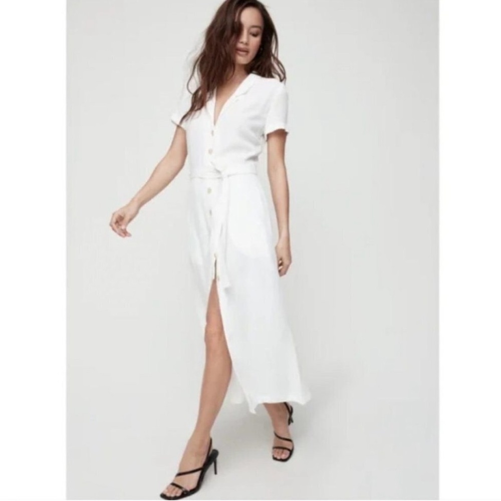 Wilfred White Button Down Midi Dress